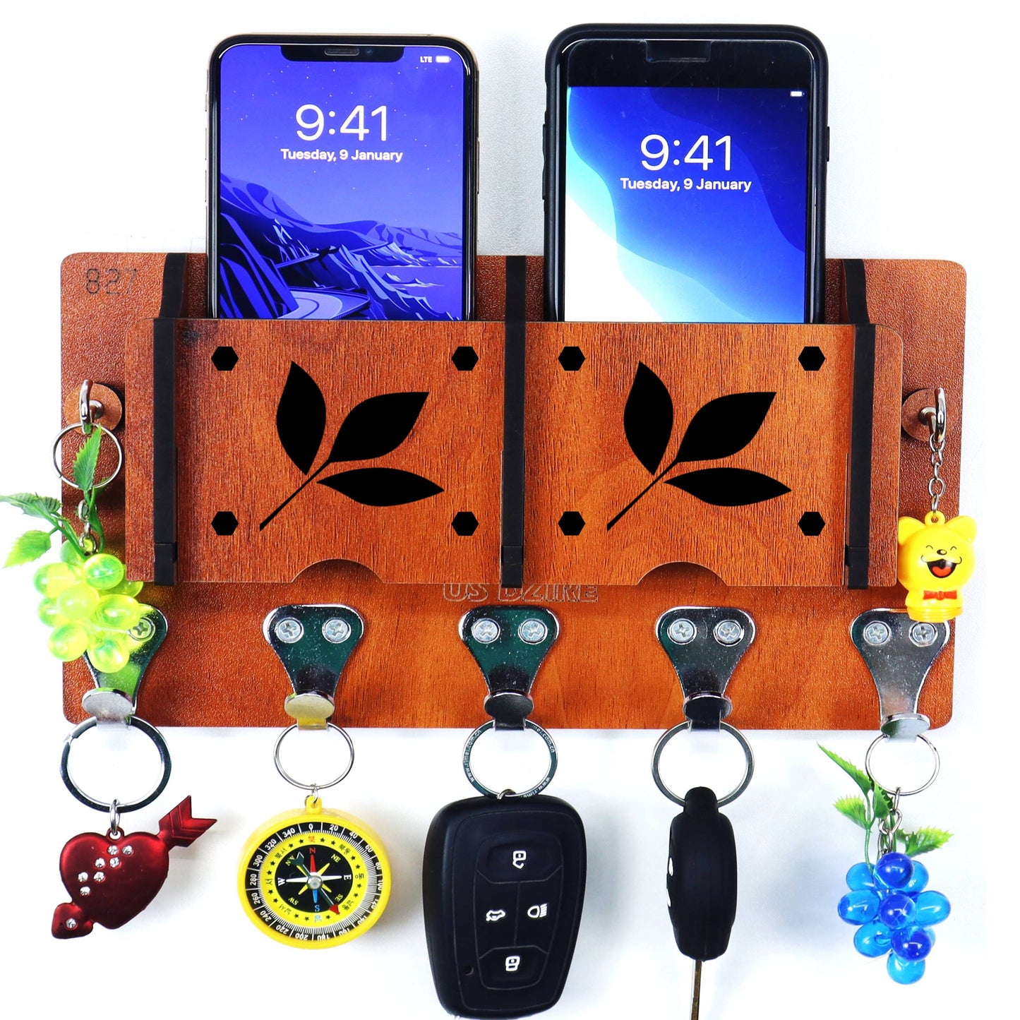 US DZIRE™ 17 Wooded key holder Sweet Home Flower Wood Key Holder