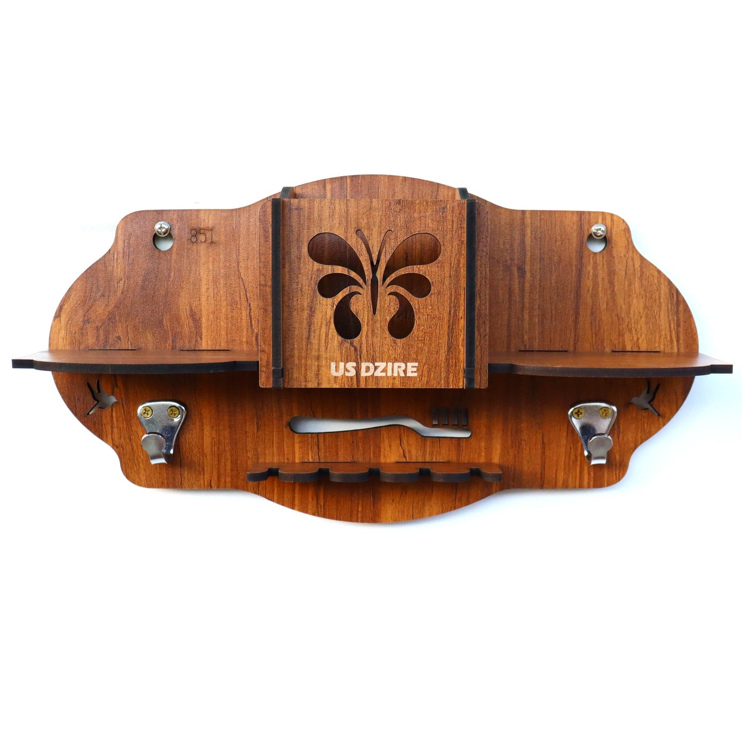 US DZIRE™ 851 Decorative Key Hanger (Brown) Wood Key Holder