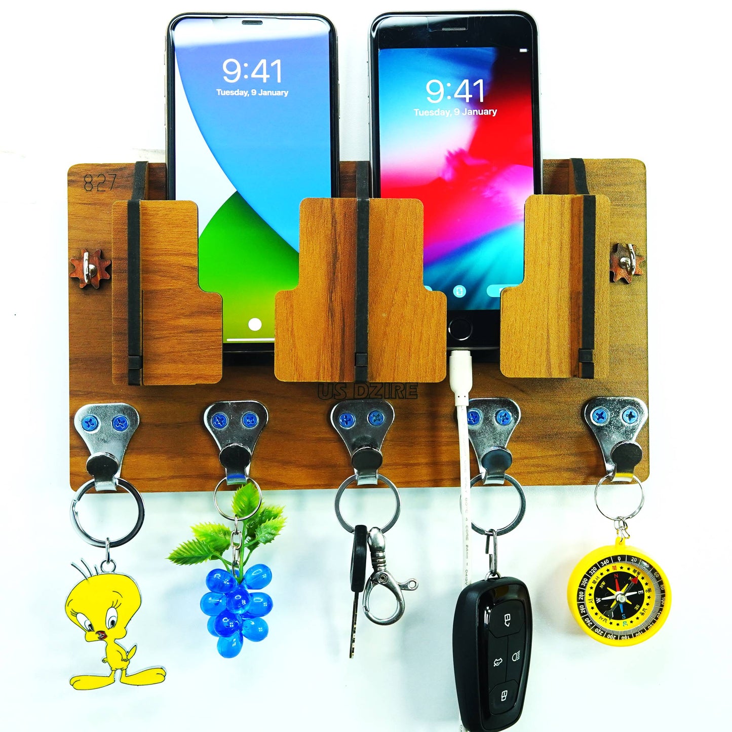 US DZIRE™ 827 Premium Key Holder For Home & Office Wood Key Holder