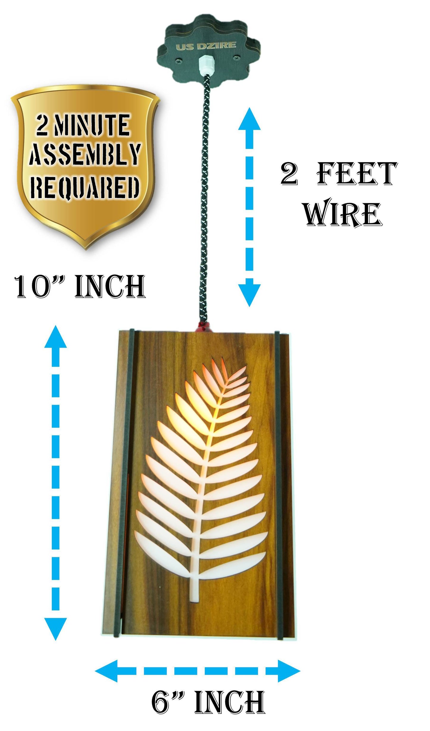 US DZIRE 433 Wooden Ceiling Pendant Light Shade Chandelier Style.