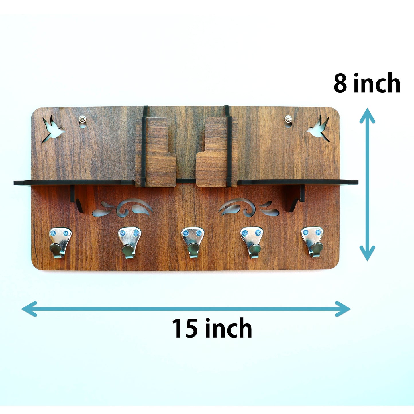 US DZIRE™ 806 Decorative Key Hanger (Brown) Wood Key Holder