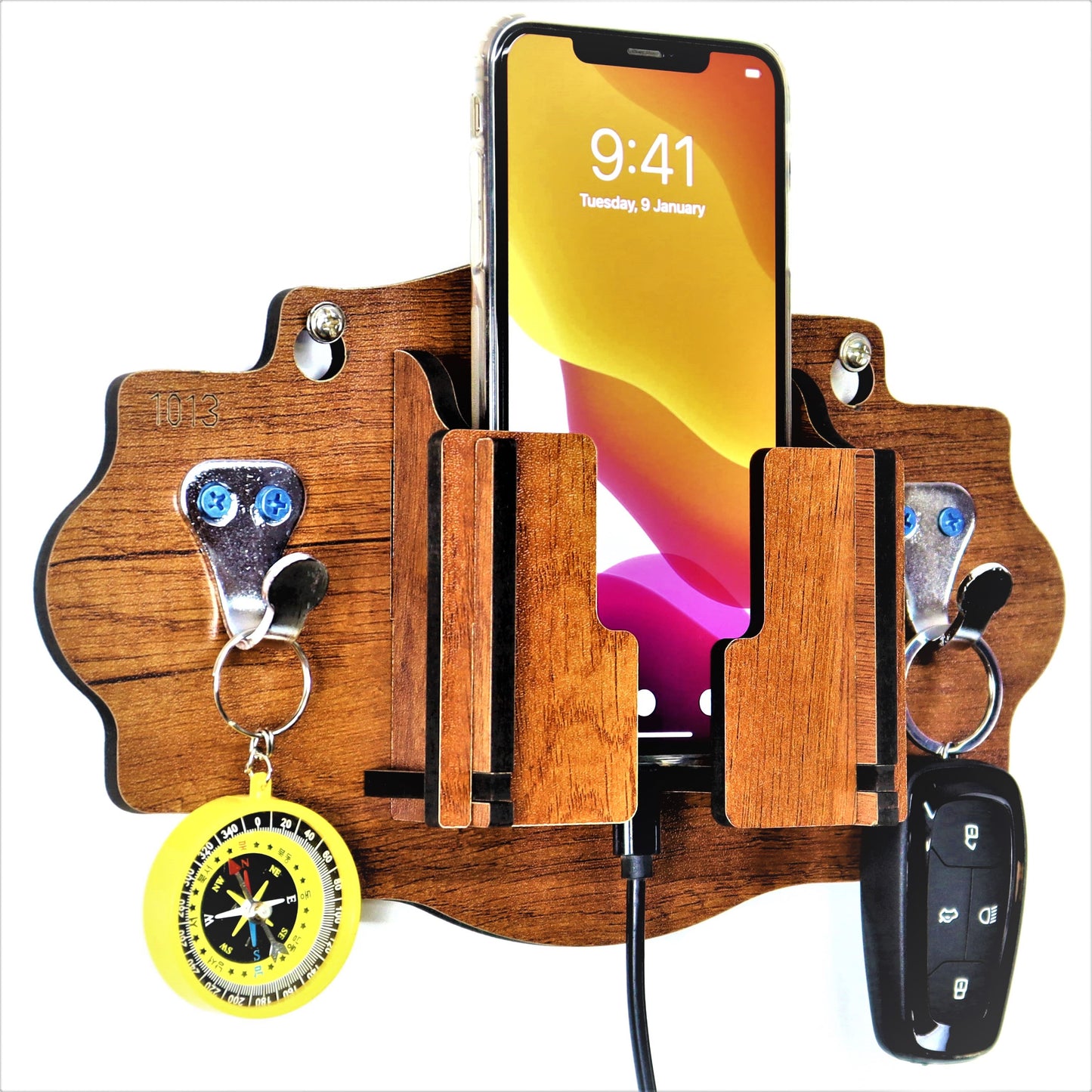 US DZIRE™ 1013 Wooded key holder Sweet Home Flower Wood Key Holder