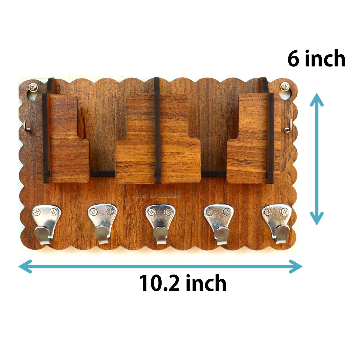 US DZIRE™ 833 Decorative Key Hanger (Brown) Wood Key Holder