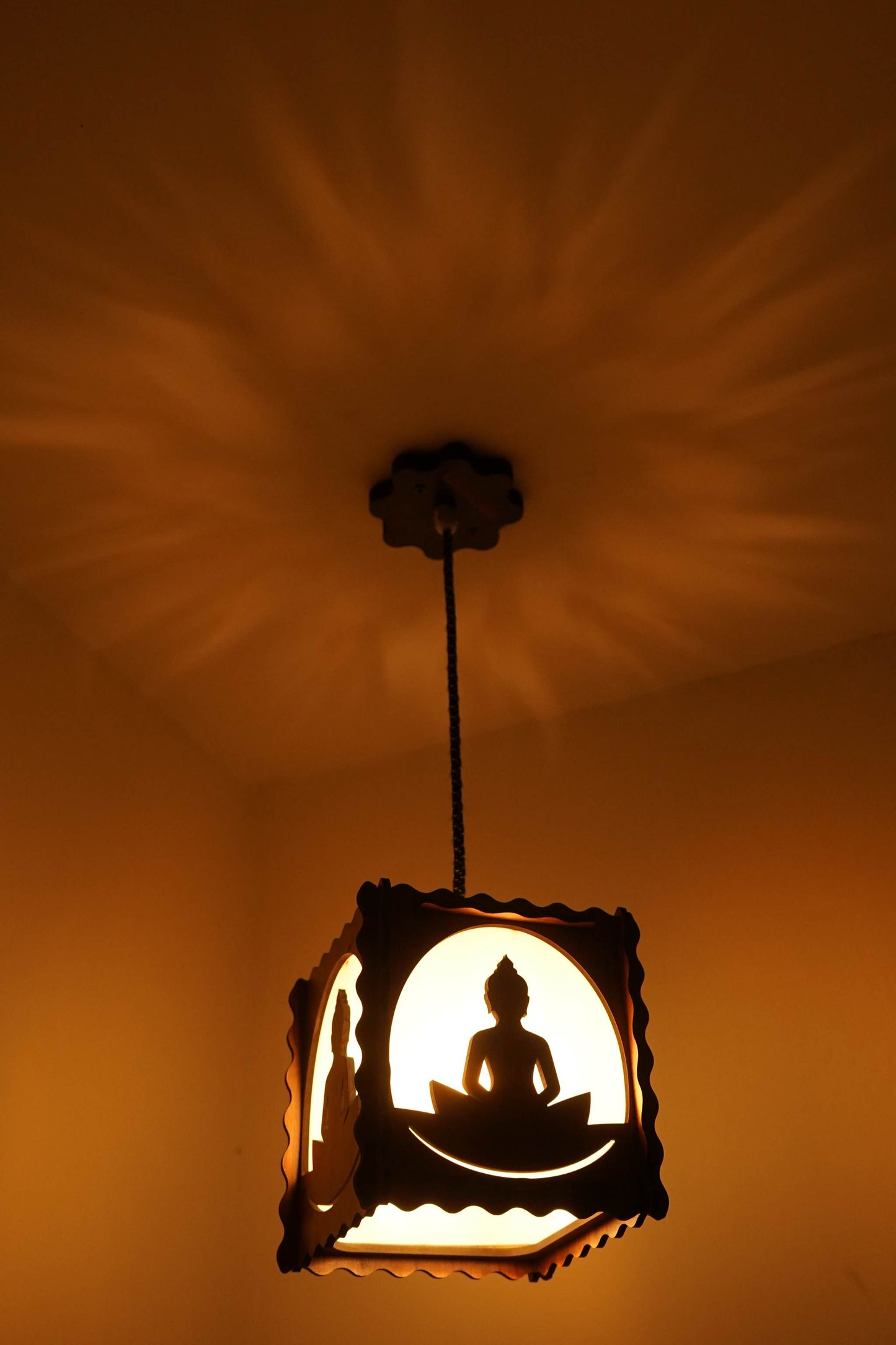 US DZIRE ™513 Fancy Wooden Ceiling Lights,Hanging Lamps,( With Gold Bulb )Ceiling Lamp pendant lamp shade For Living Room,Bedroom,Lobby,office,Restaurant,Dining Hall,