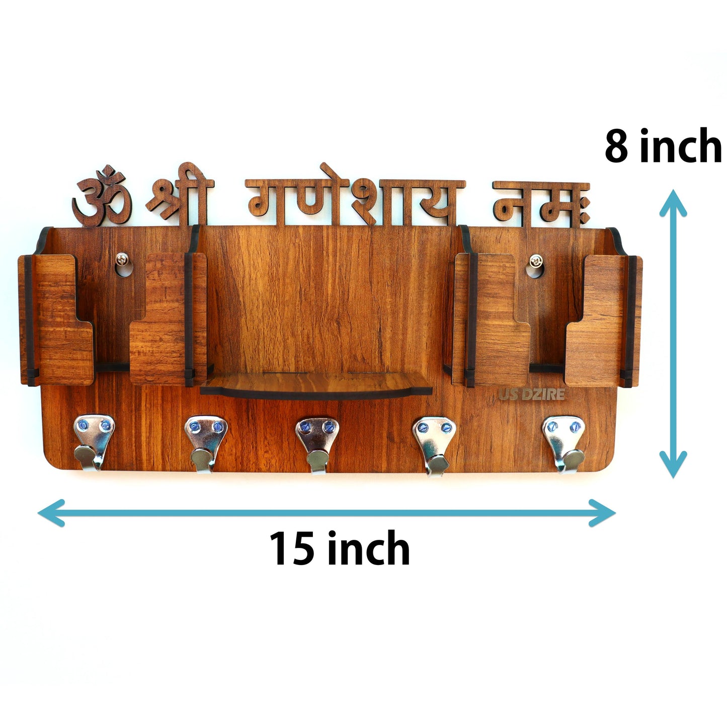 US DZIRE™ 814 Premium Sri Ganesha Key Holder For Home & Office Wood Key Holder