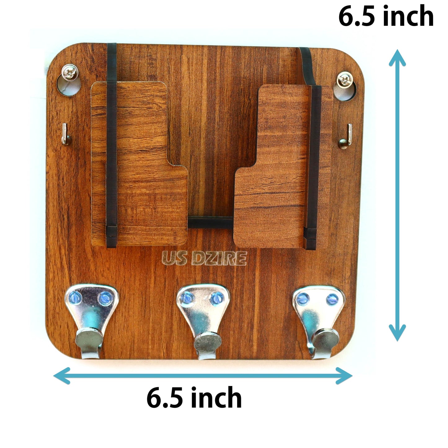 US DZIRE™ 832 Decorative Key Hanger (Brown) Wood Key Holder