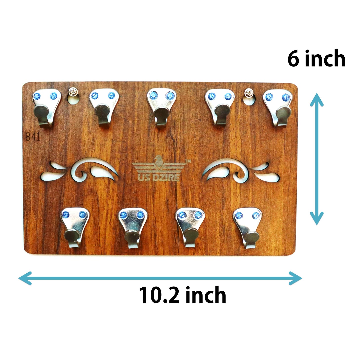US DZIRE™ 840 Decorative Key Hanger (Brown) Wood Key Holder