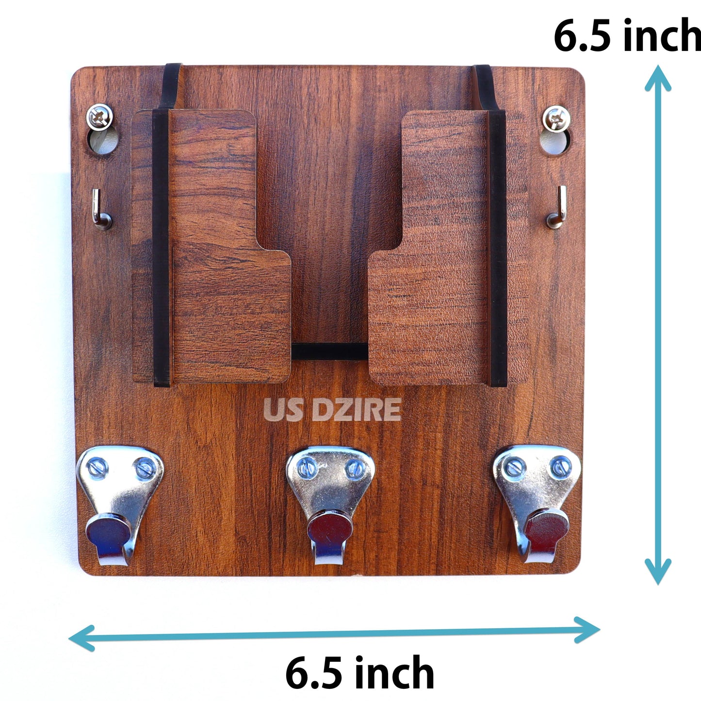 US DZIRE™ 830 Decorative Key Hanger (Brown) Wood Key Holder