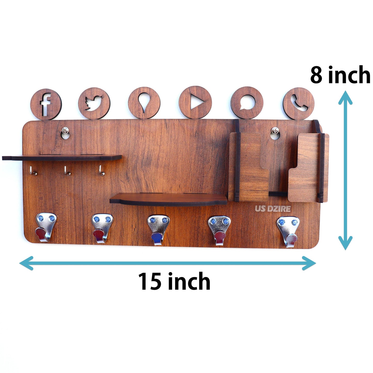 US DZIRE™ 816 Premium Key Holder For Home & Office Wood Key Holder