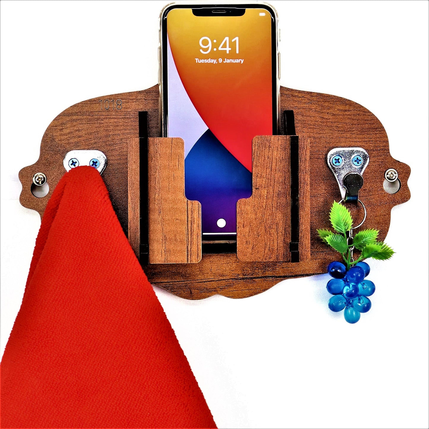 US DZIRE™ 1018 Decorative Key Hanger (Brown) Wood Key Holder (5 Hooks, Brown)