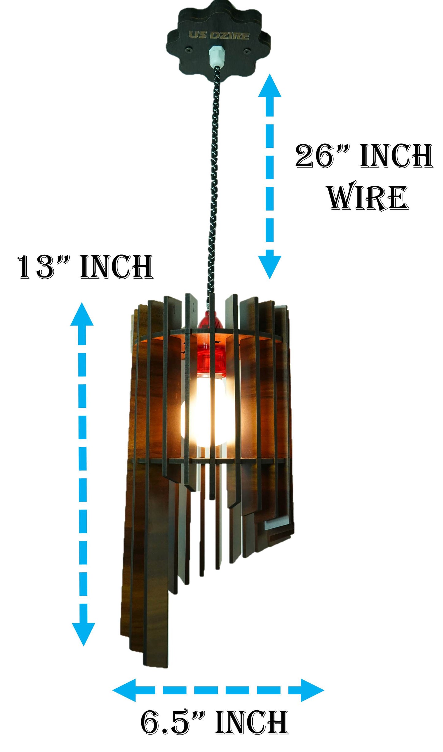 US DZIRE 431 Wooden Ceiling Pendant Light Shade Chandelier Style.