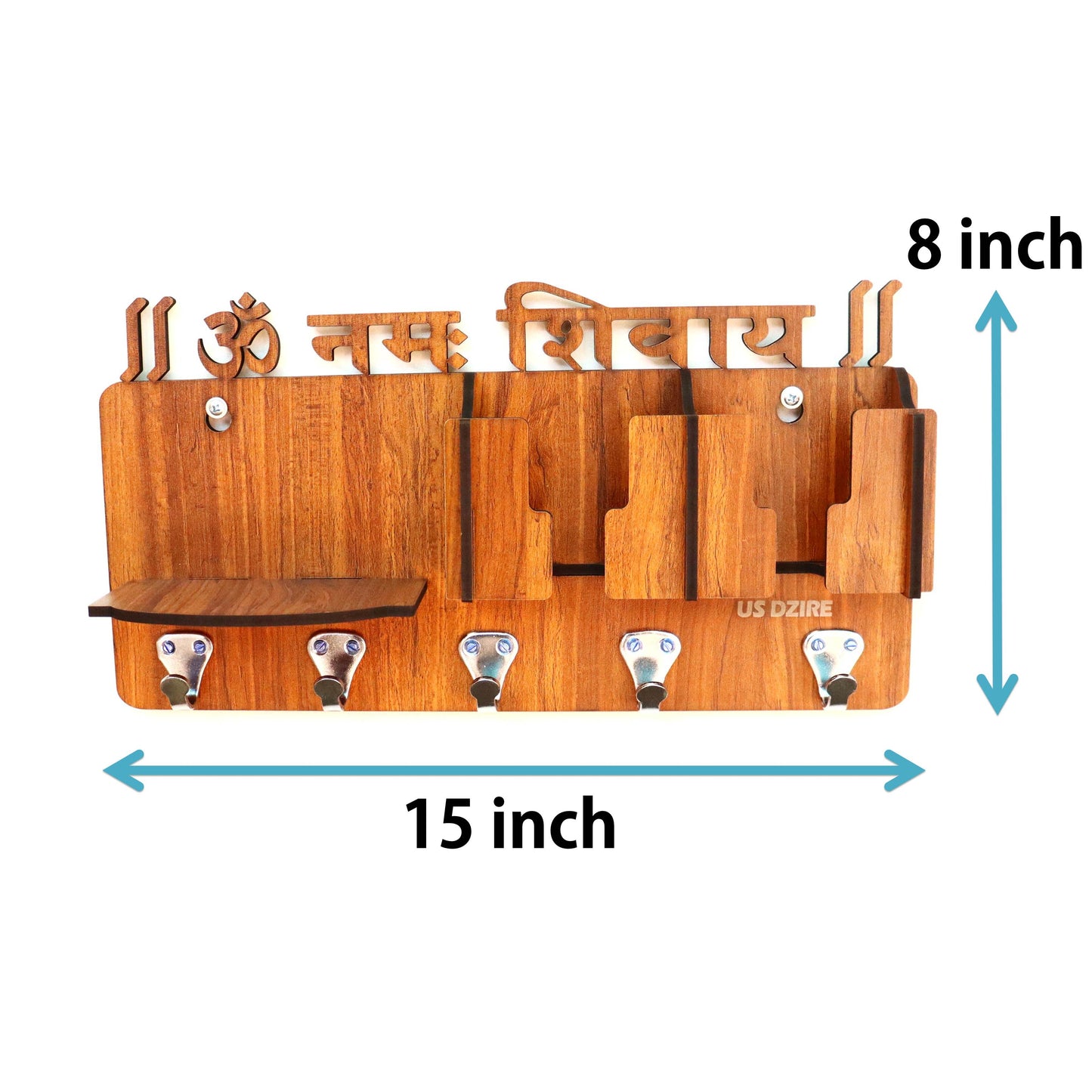 US DZIRE™ 815 Decorative Key Hanger (Brown) Wood Key Holder