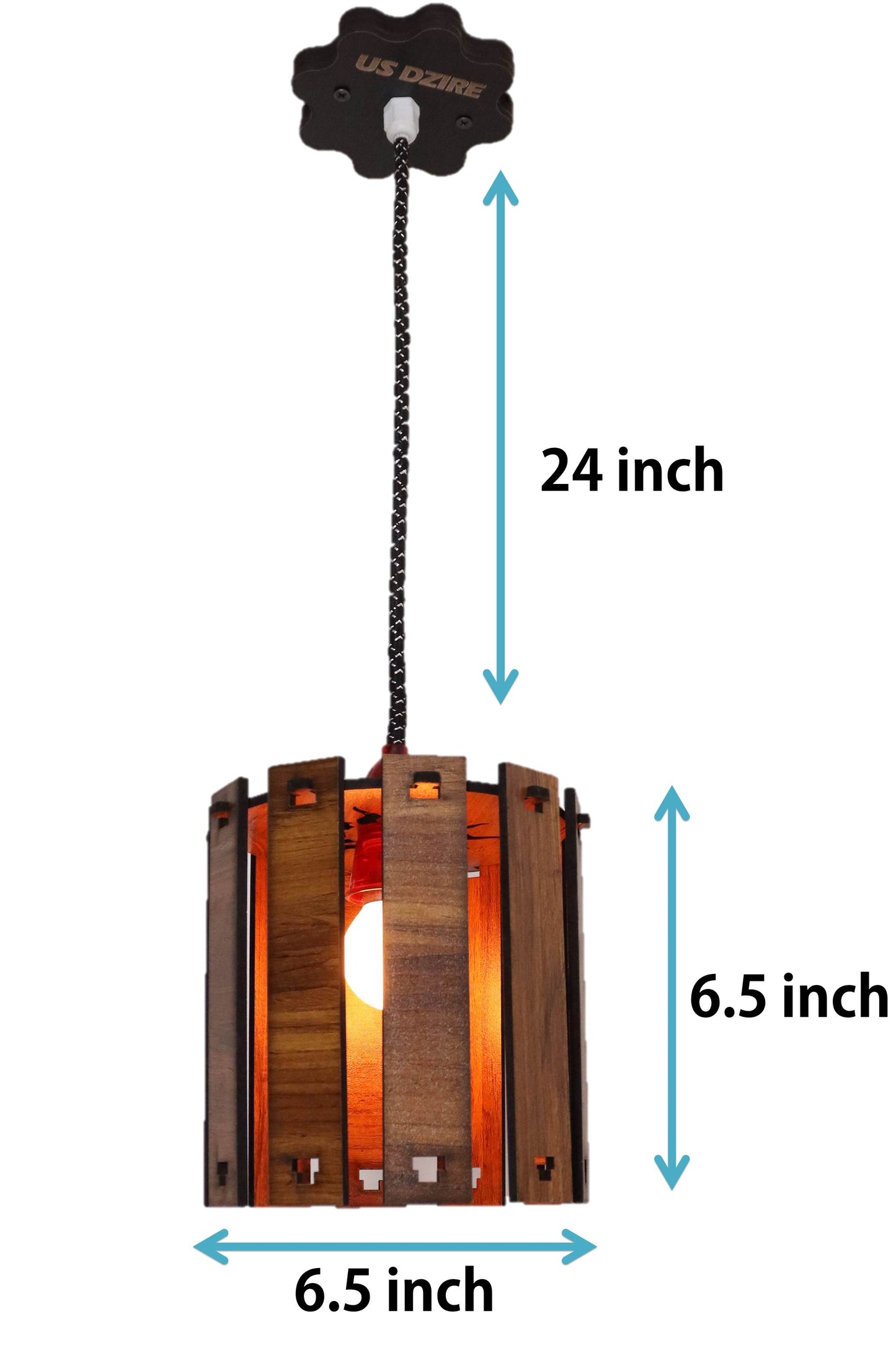 US DZIRE 460 Wooden Ceiling Pendant Light Shade Chandelier Style.