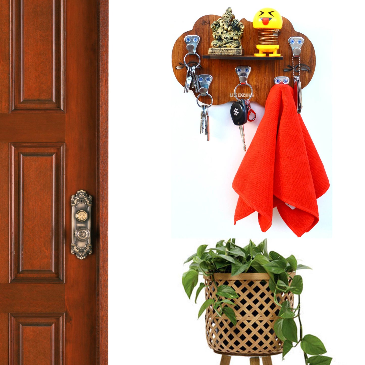 US DZIRE™854 Premium Key Holder For Home & Office Wood Key Holder