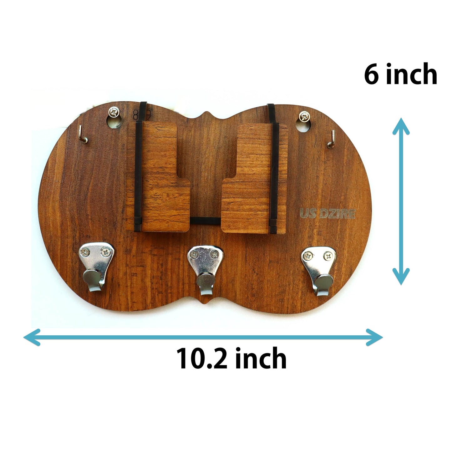 US DZIRE™ 839 Antique Mobile Charging Stand Key Holder, Cloth Hanger Handcrafted Art For Home Decor Living Room Bedroom Wood Key Holder