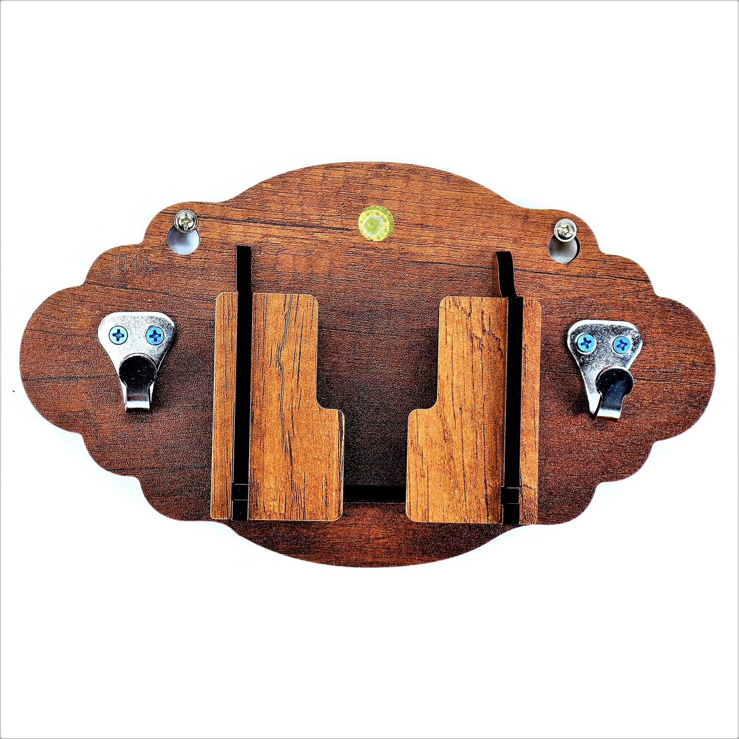 US DZIRE™ 1046 Decorative Key Hanger (Brown) Wood Key Holder (5 Hooks, Brown)