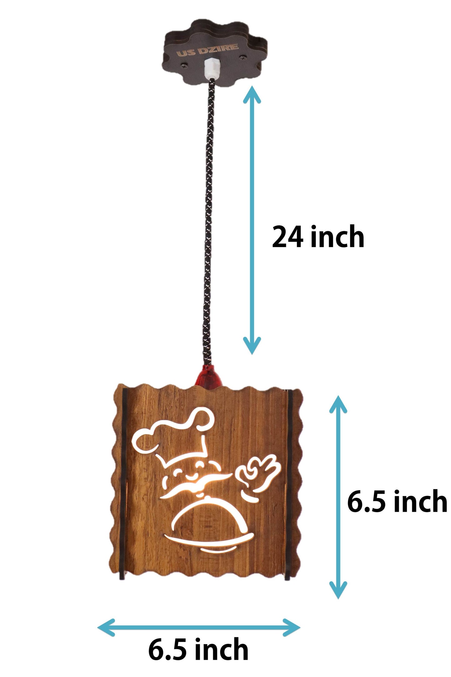 US DZIRE™ 520 Wooden Ceiling Pendant Light Shade Chandelier Style.