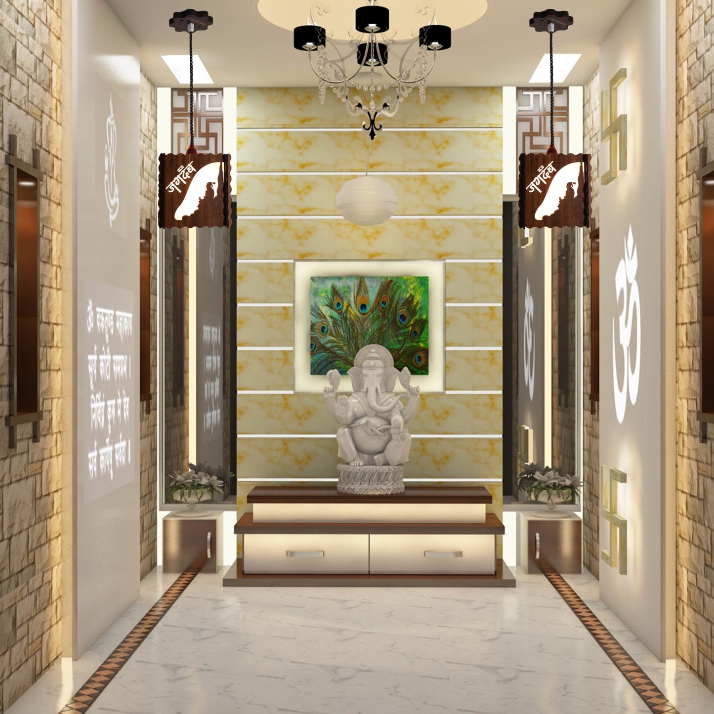 US DZIRE™511 Wooden Ceiling Pendant Light Shade Chandelier Style.