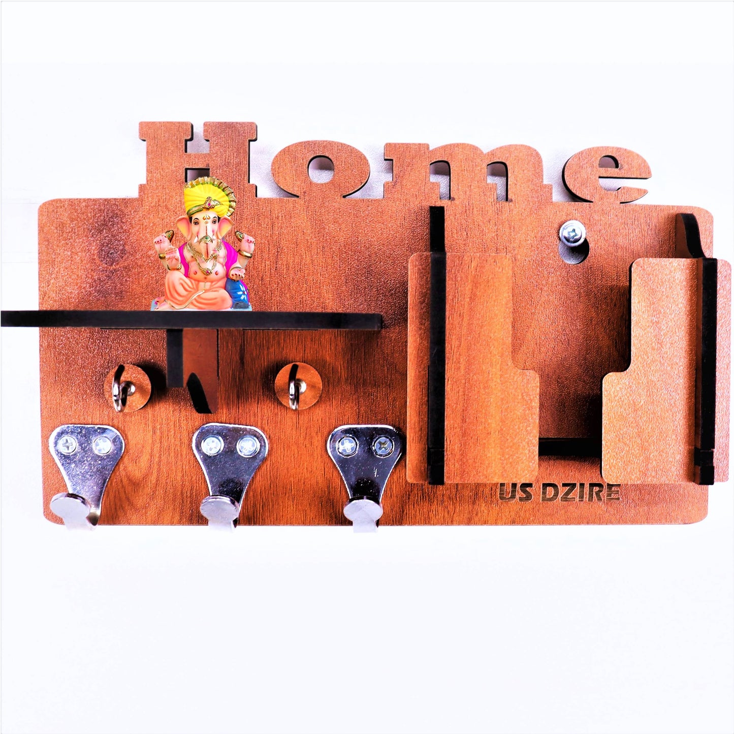 US DZIRE™ 856 Decorative Key Hanger (Brown) Wood Key Holder