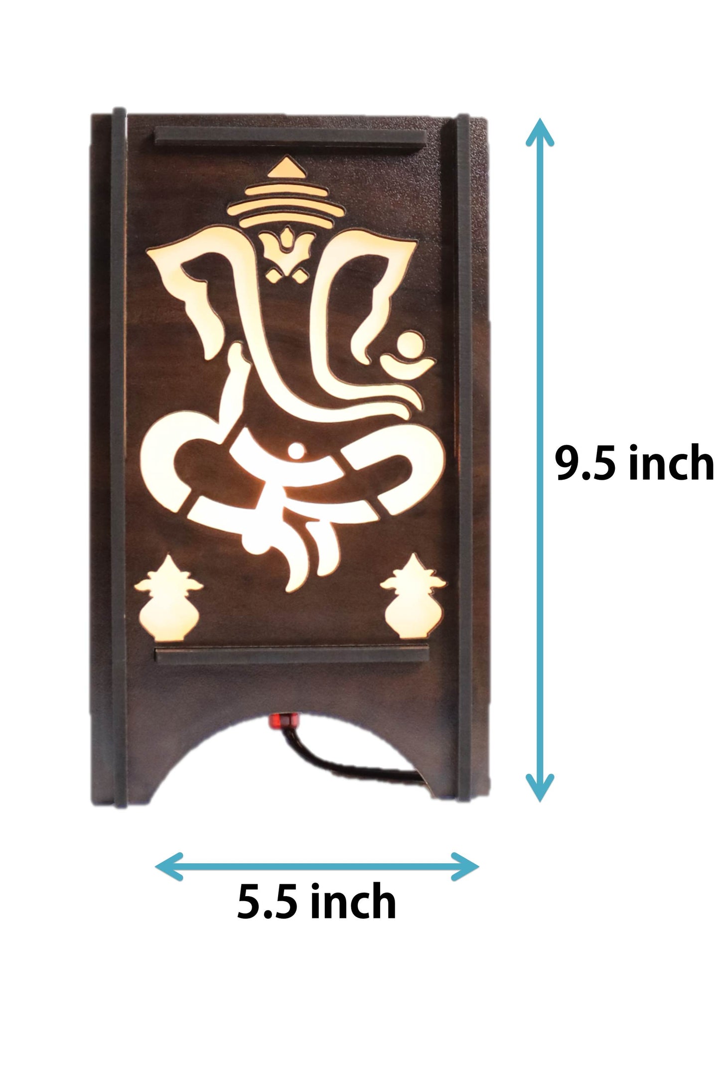 US DZIRE ™600 Lord Ganeshji Table lamp for Living Room, Bedside, TV Cabinet Decoration Handcraft Art Night lamp Shade… Night Lamp (24 cm, Natural teak Brown black)