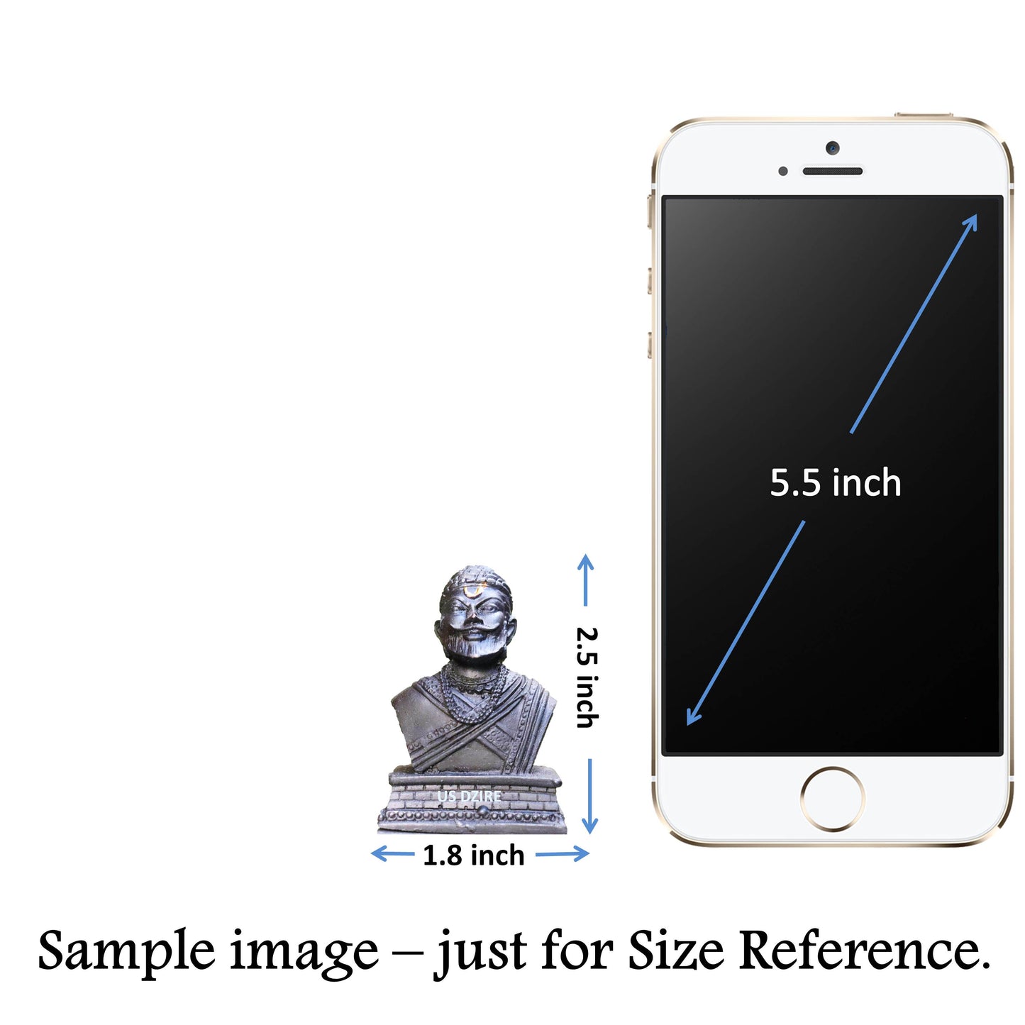 US DZIRE ™ 905 Shri Chhatrapati Shivaji Maharaj Golden Idol Statue for Car Dashboard,Home Decor Decorative Showpiece 8.5 cm (Polyresin, Gold, Black)