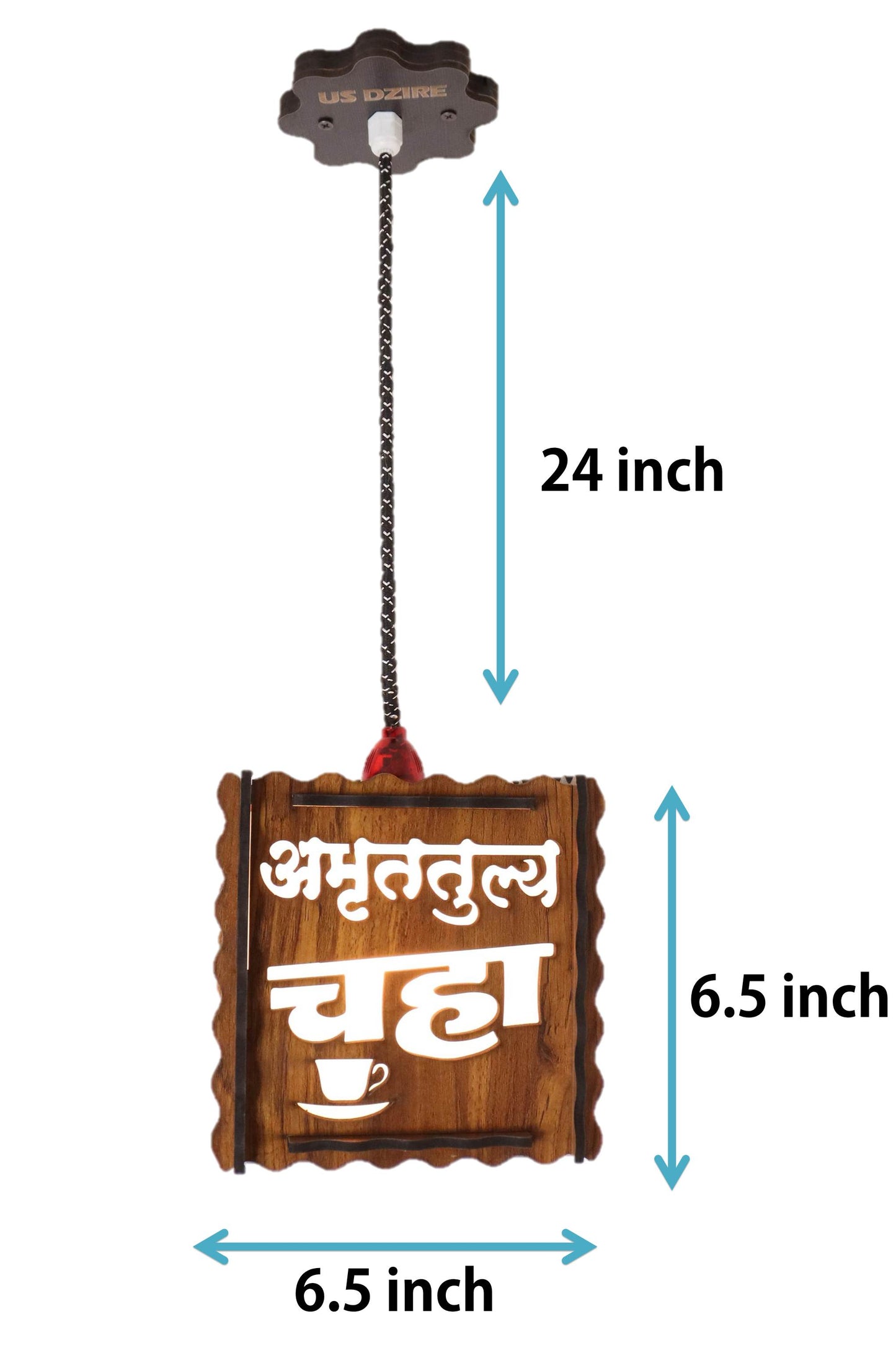 US DZIRE™ 516 Wooden Amrutulya Chaha Style Hanging Lamp Pendants Ceiling Lamp