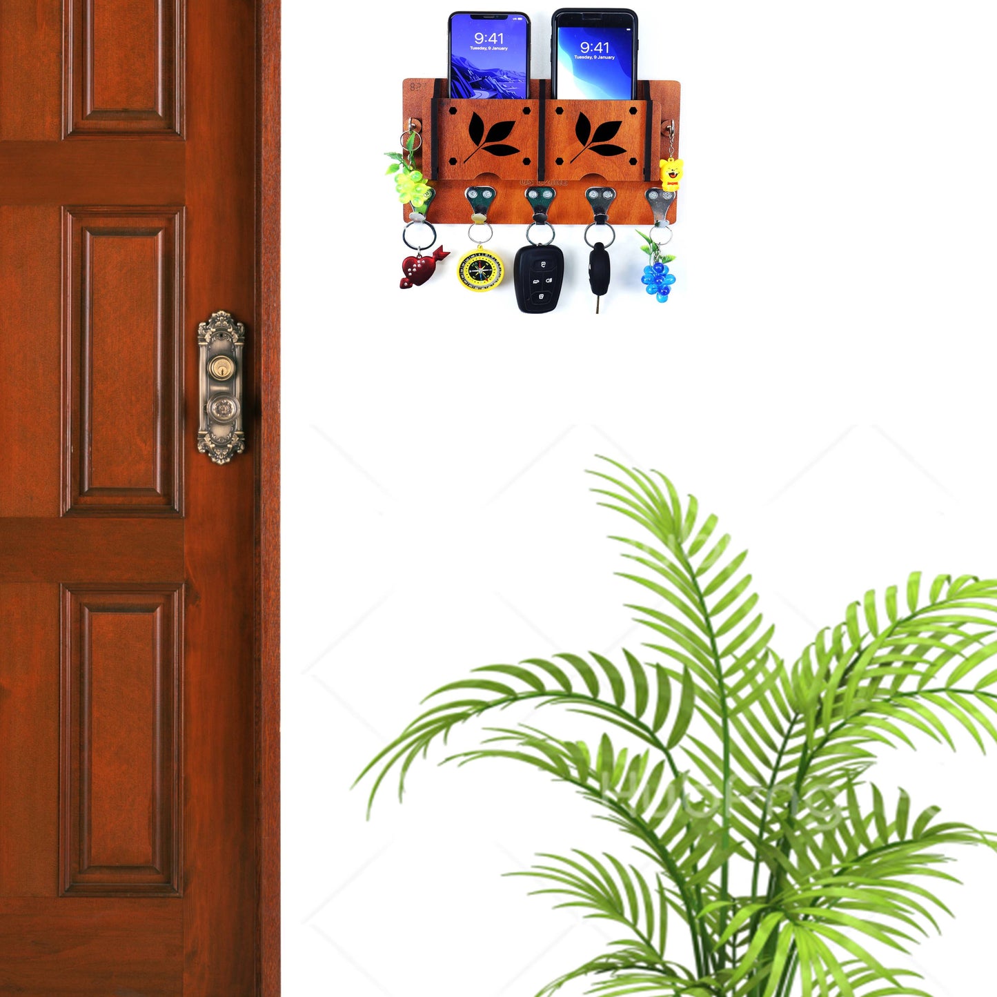 US DZIRE™ 17 Wooded key holder Sweet Home Flower Wood Key Holder