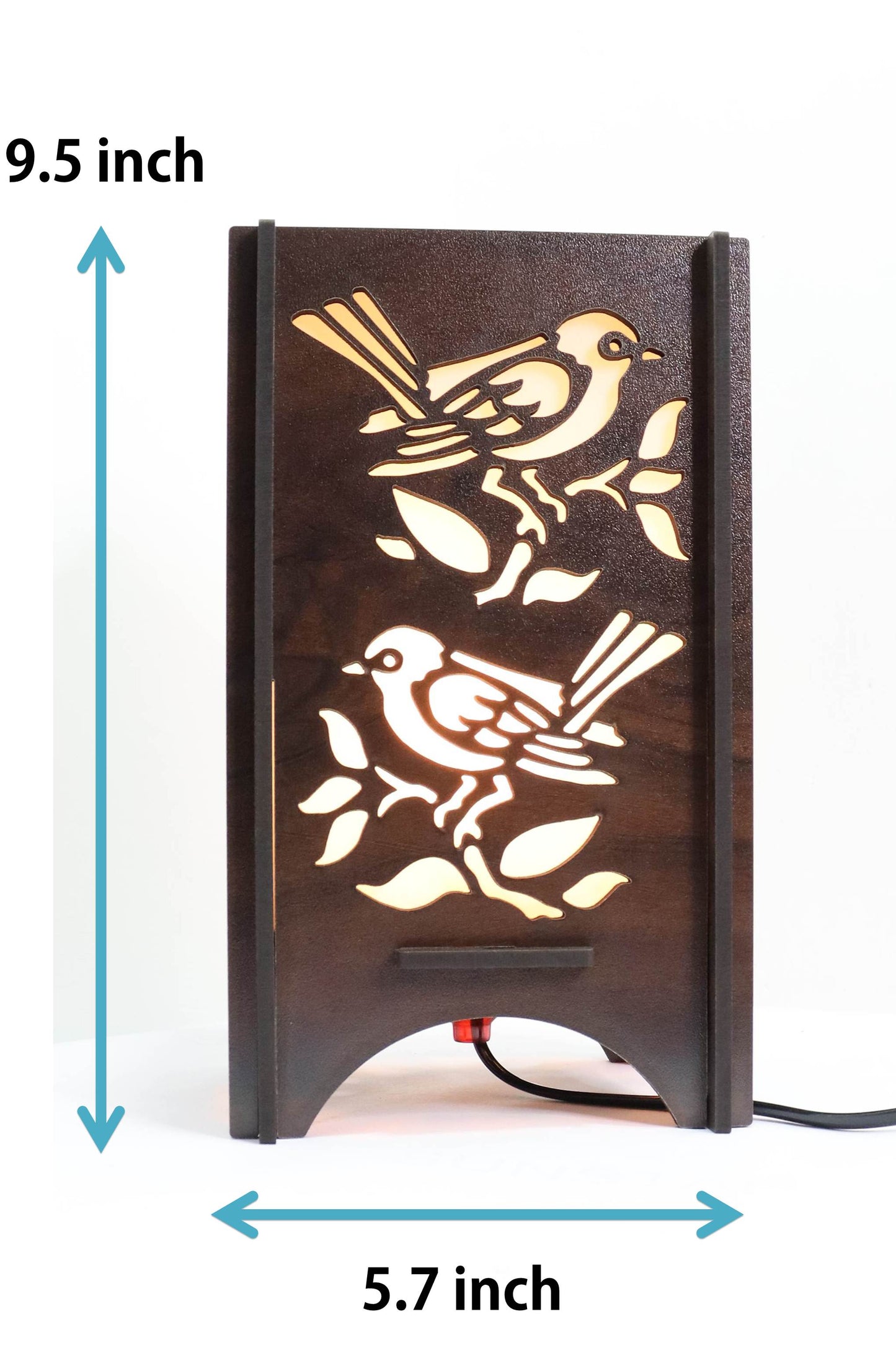 US DZIRE 605™ Table lamp for Living Room, Bedside, TV Cabinet Decoration Handcraft Art Night lamp Shade… Night Lamp (24 cm, Natural teak Brown black)