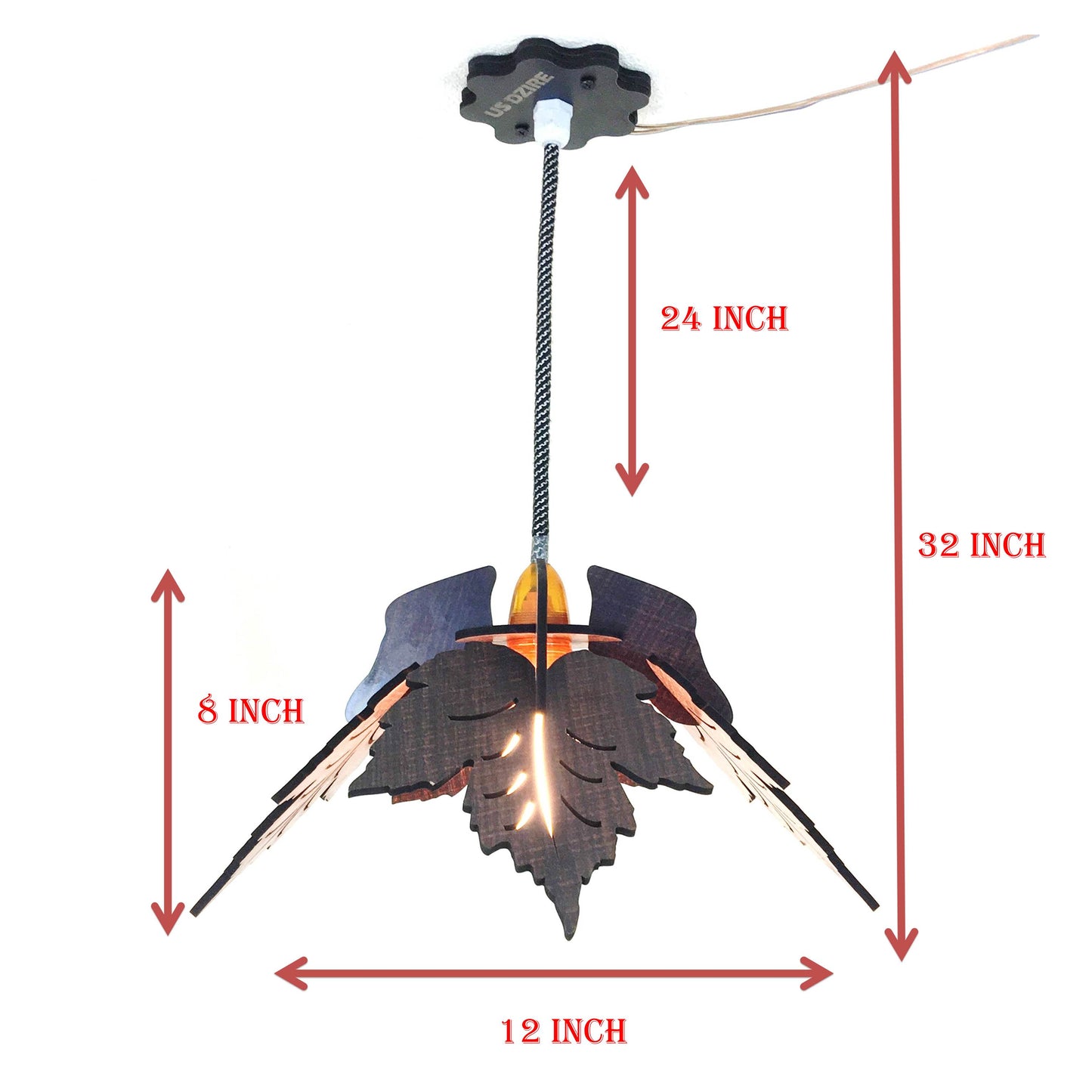 US DZIRE 155 Decoretive Wood Ceiling Pendant Light Shade Hand Weave Chandelier Style.