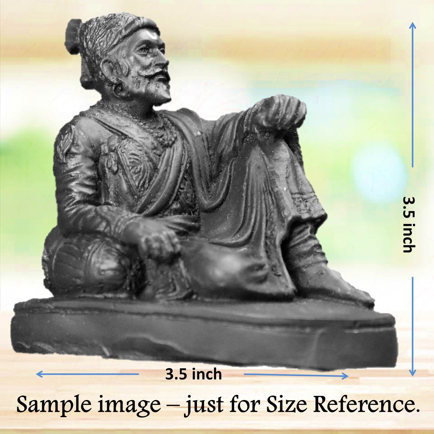 US DZIRE ™ 902 Shri Chhatrapati Shivaji Maharaj Golden Idol Statue for Car Dashboard,Home Decor Decorative Showpiece 8.5 cm (Polyresin, Gold, Black)