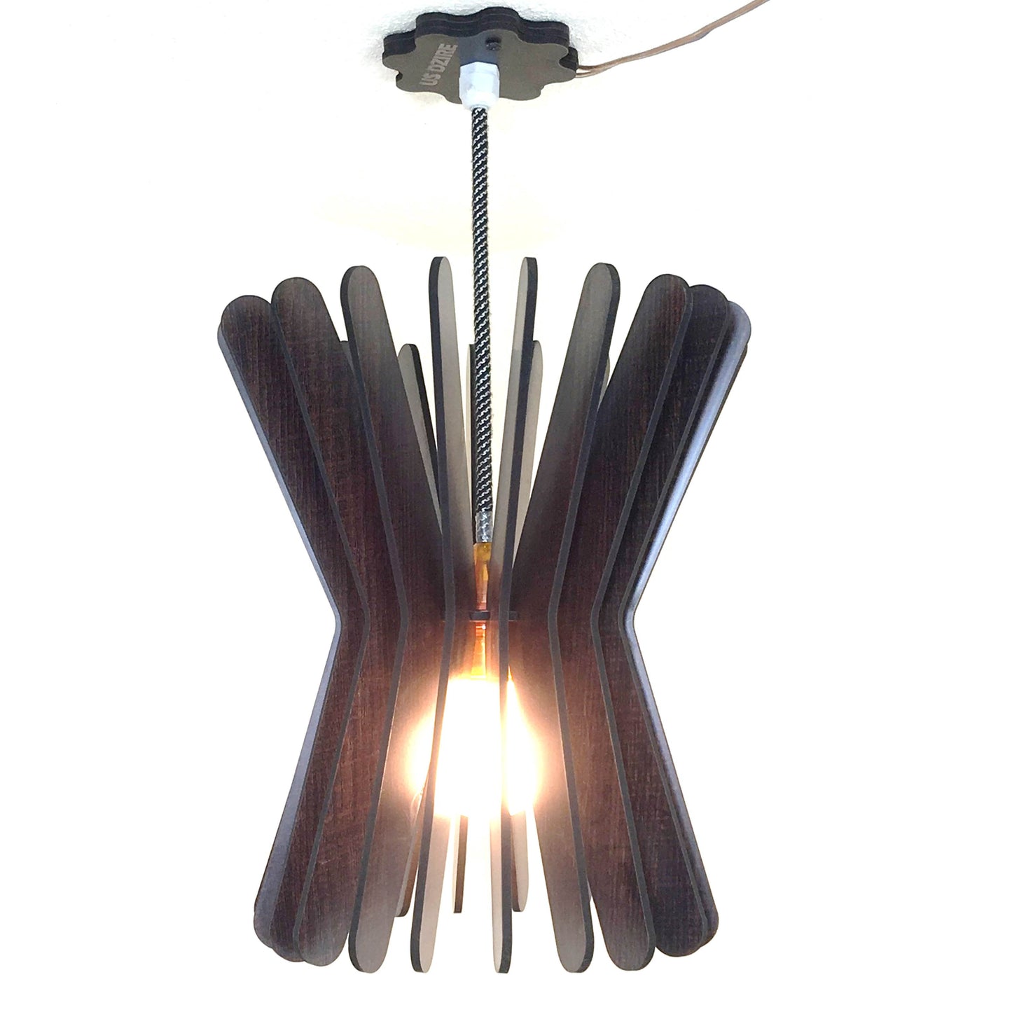 US DZIRE 156 Wood Ceiling Pendant Light Shade Hand Weave Chandelier Style.