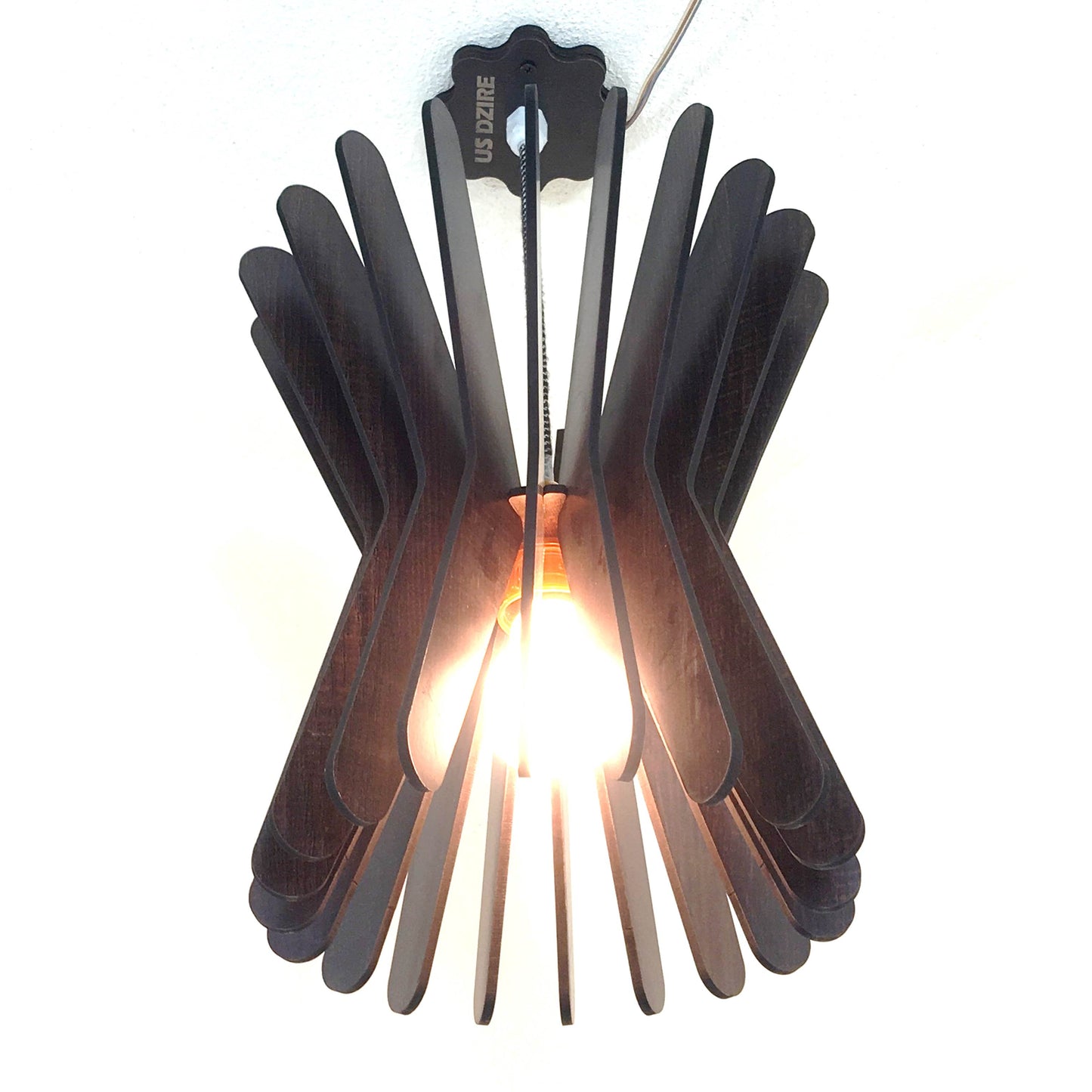 US DZIRE 156 Wood Ceiling Pendant Light Shade Hand Weave Chandelier Style.