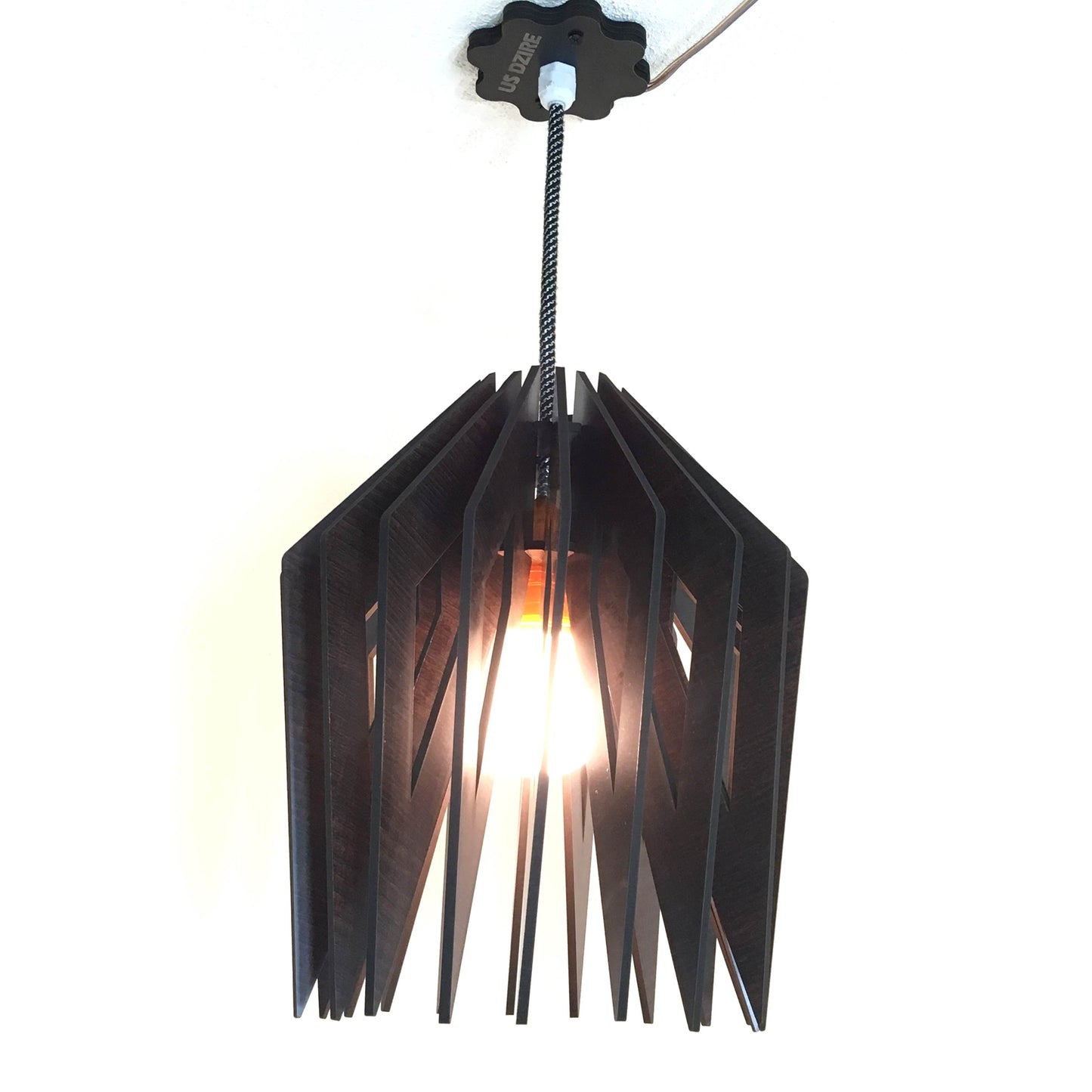 US DZIRE 157 Wood Ceiling Pendant Light Shade Hand Weave Chandelier Style.