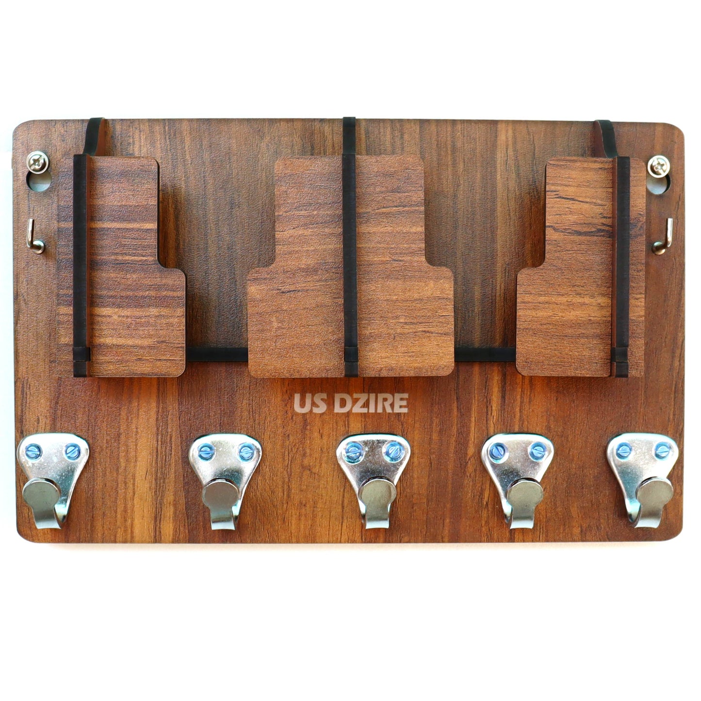 827 Antique Mobile Charging Stand Key Holder, Cloth Hanger for Rumal, Toval Suitable for Wall Home Living Room, Kitchen, Wood, Beige