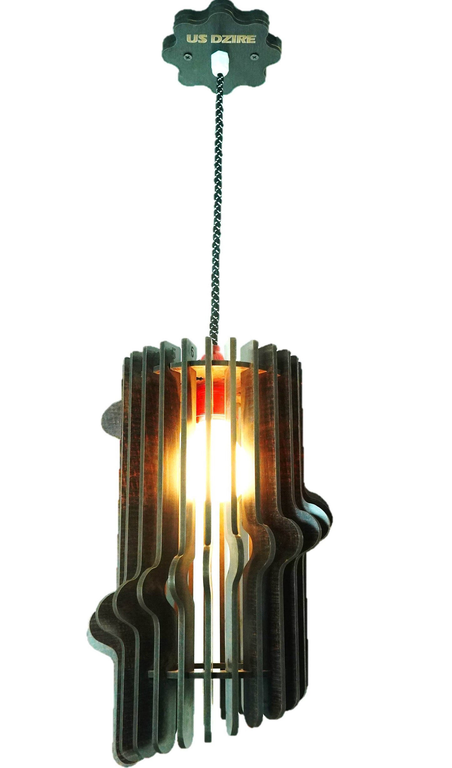 US DZIRE 165 Wooden  Ceiling Pendant Light Shade Hand Weave Chandelier Style.