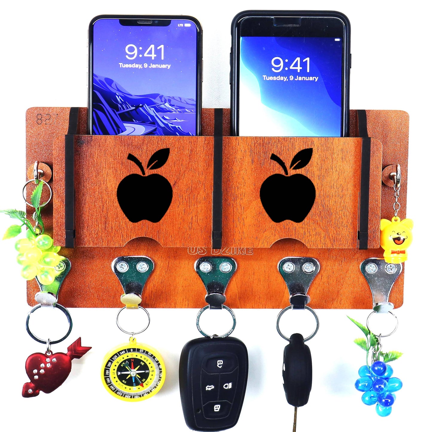 US DZIRE™ 25 Premium Key Holder For Home & Office Wood Key Holder