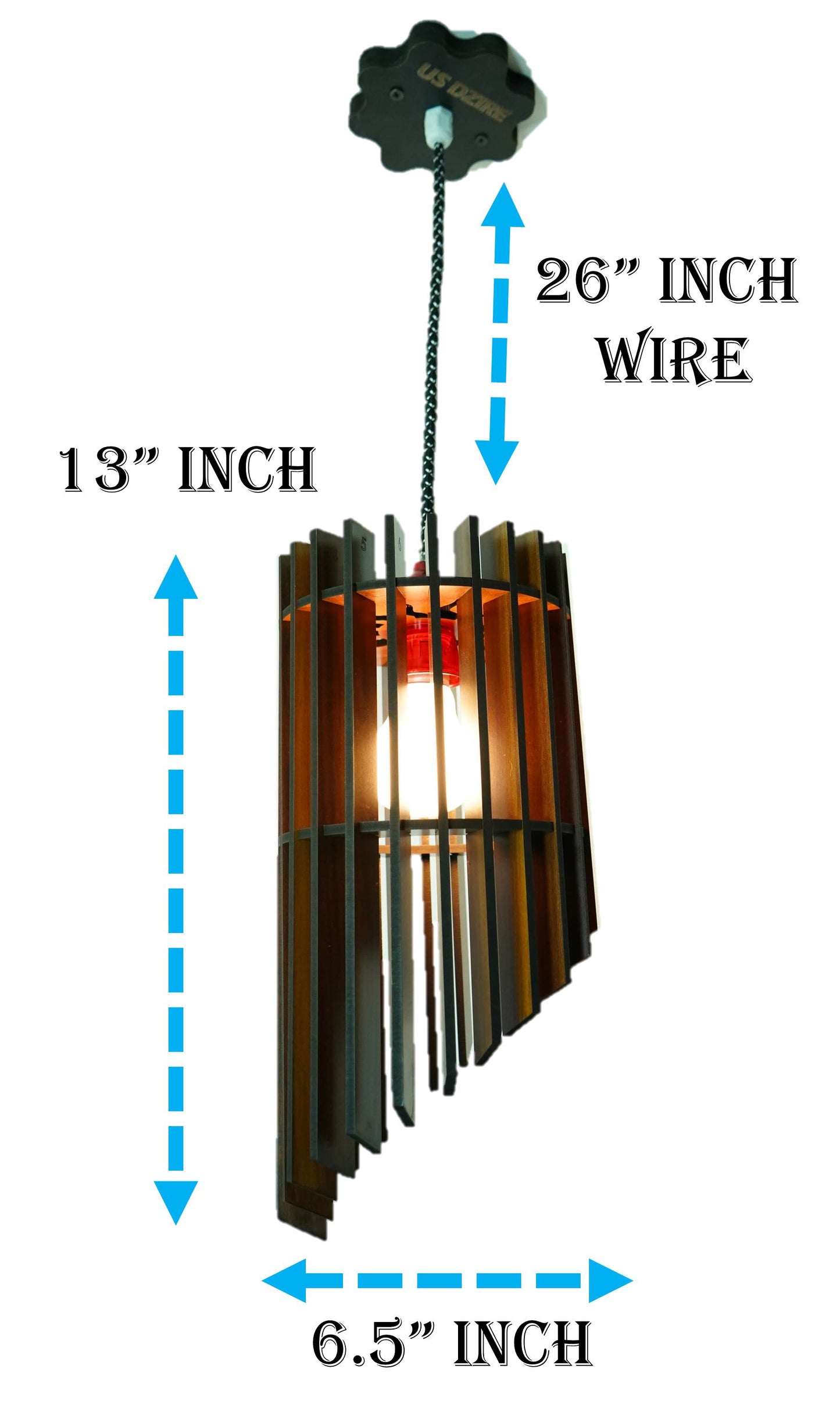 US DZIRE 408 Wooden Homes Decoretive Ceiling Pendant Light Shade Hand Weave Chandelier Style