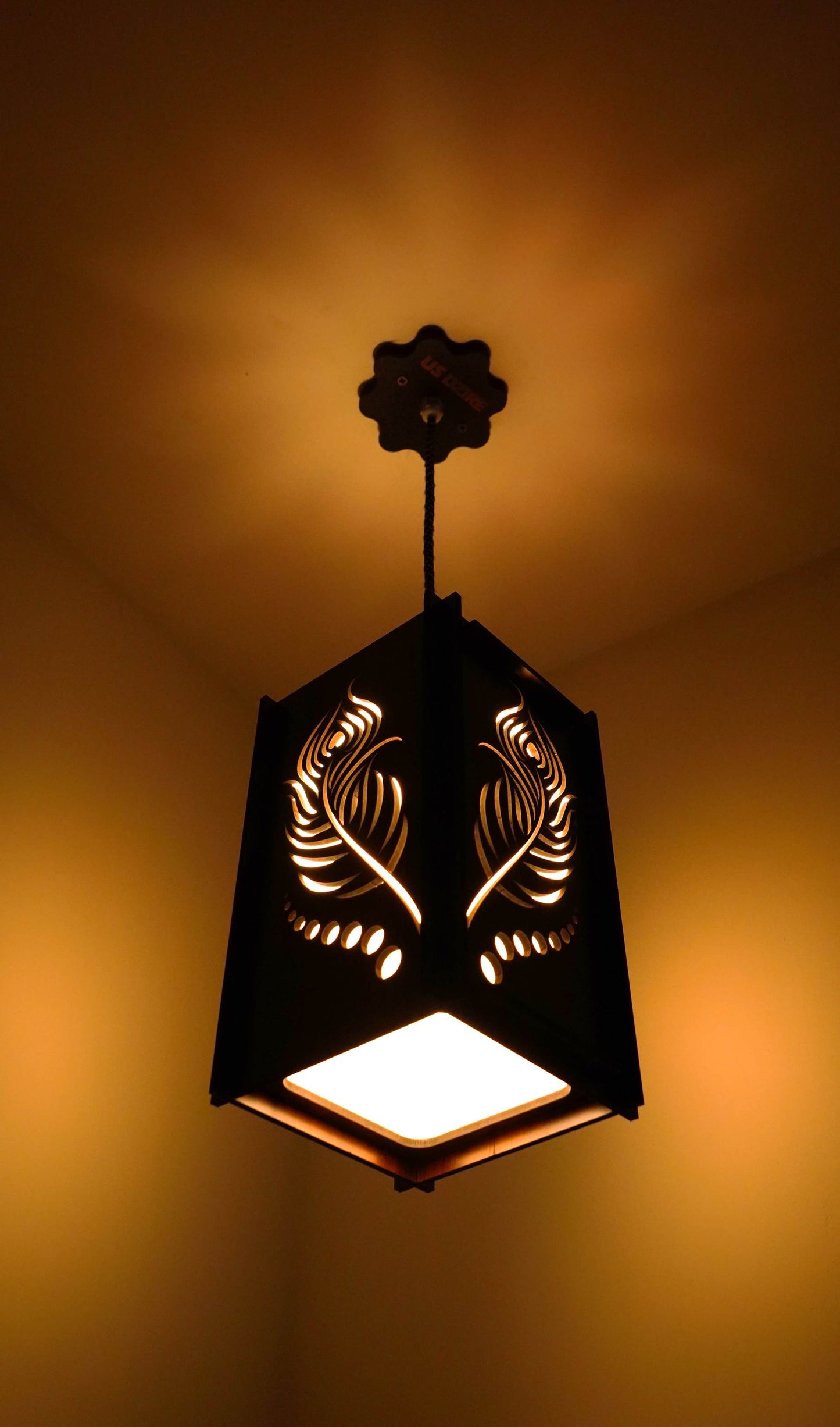 US DZIRE 434 Wooden Ceiling Pendant Light Shade  Chandelier Style.