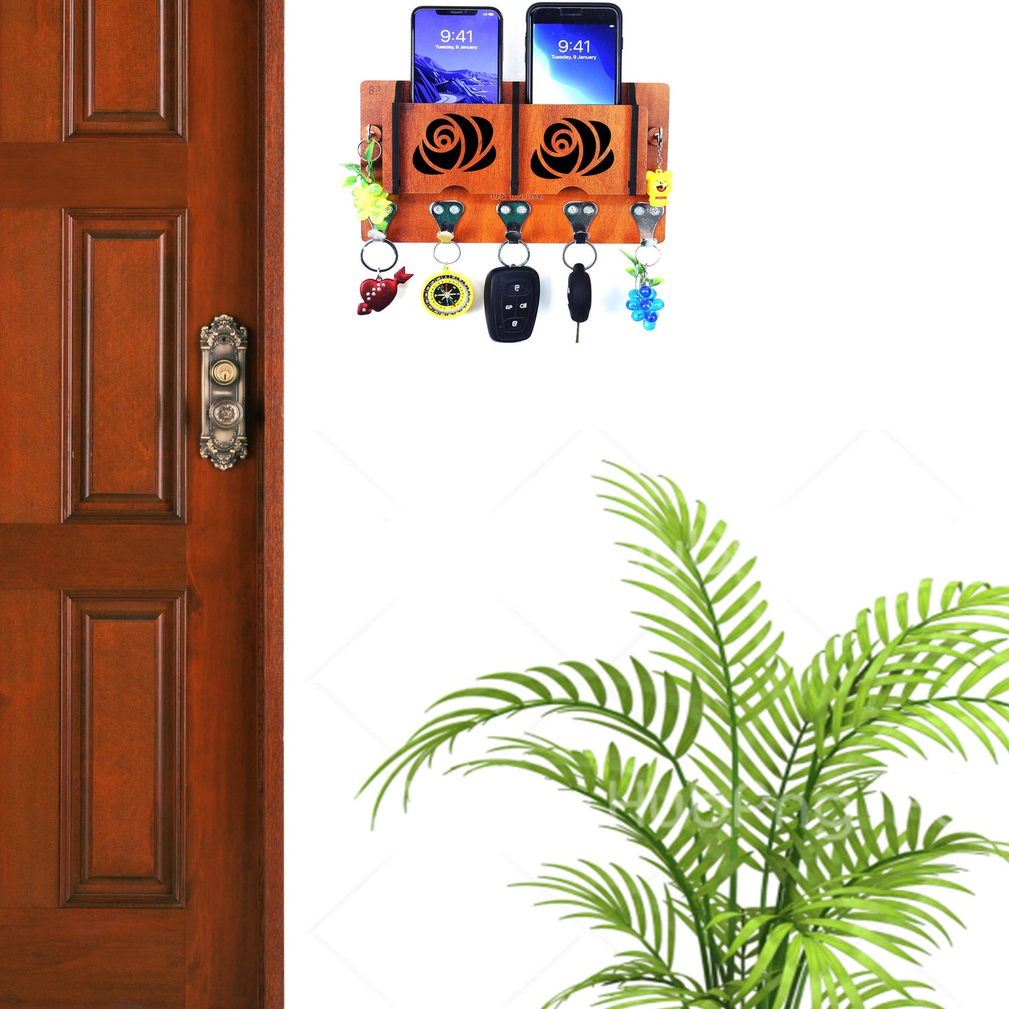 US DZIRE™ 37 Wooded key holder Sweet Home Flower Wood Key Holder