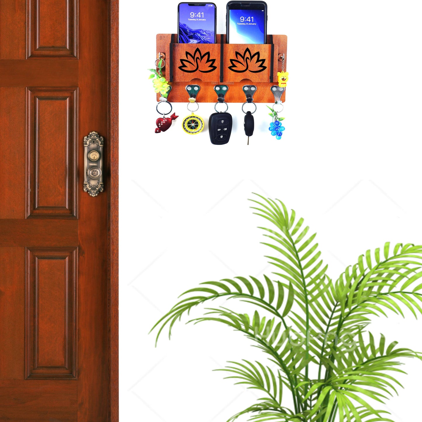 US DZIRE™ 35 Premium Key Holder For Home & Office Wood Key Holder