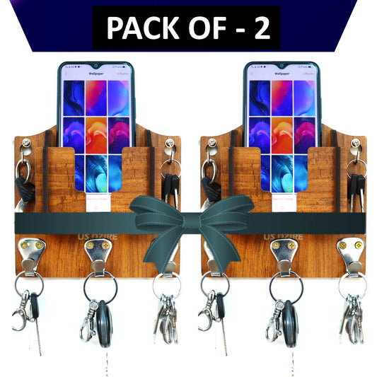 US DZIRE™ 2847 Decorative Key Hanger (Brown) Wood Key Holder