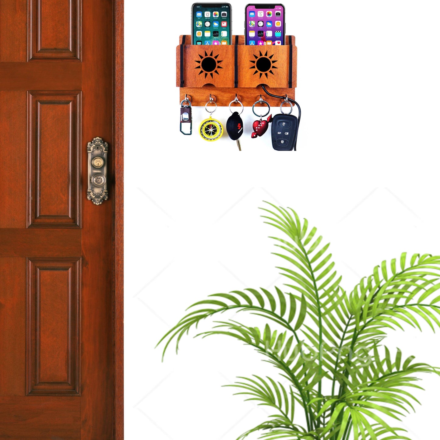 US DZIRE™ 213 Wooded key holder Sweet Home Flower Wood Key Holder