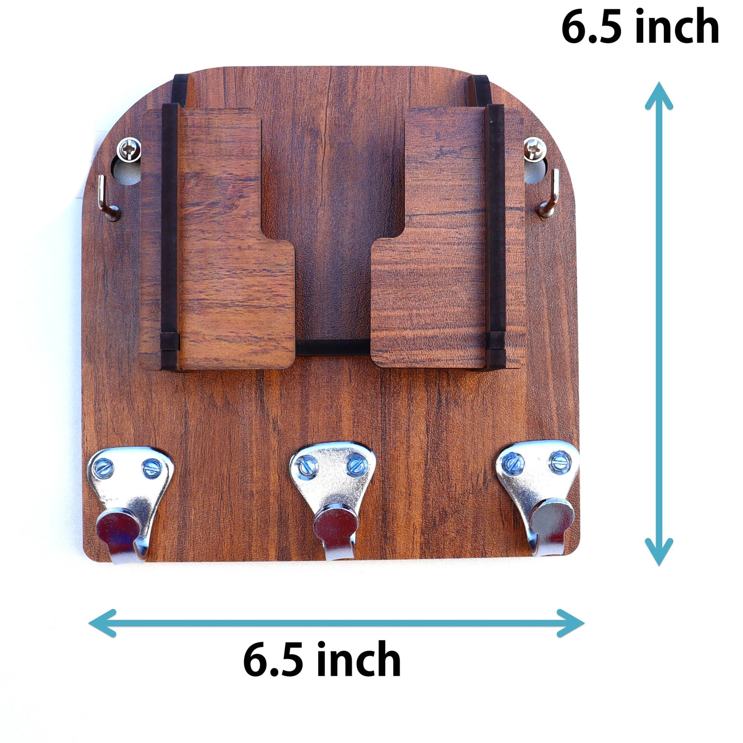 US DZIRE™ 831 Antique Mobile Charging Stand Key Holder, Cloth Hanger Handcrafted Art For Home Decor Living Room Bedroom Wood Key Holder
