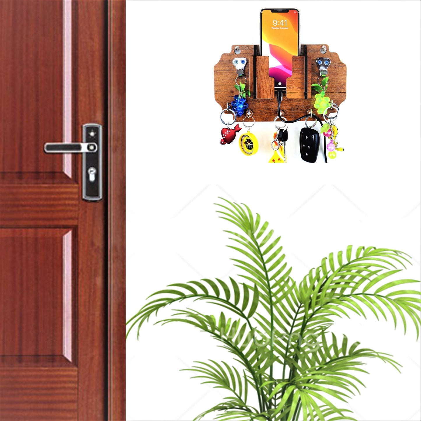 12    US DZIRE™ 1022 Premium Key Holder For Home & Office Wood Key Holder