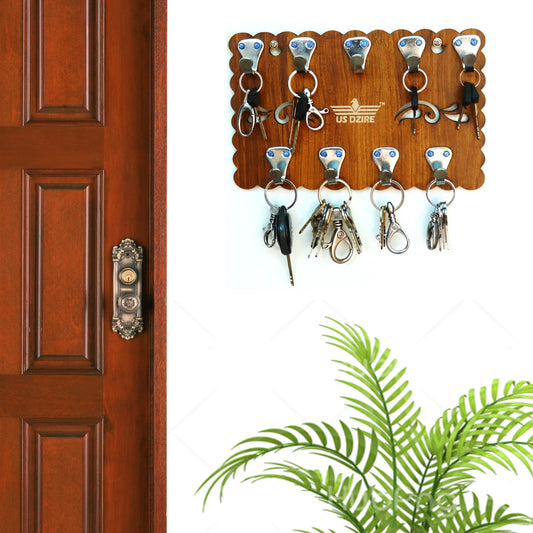 US DZIRE™841 Decorative Key Hanger (Brown) Wood Key Holder