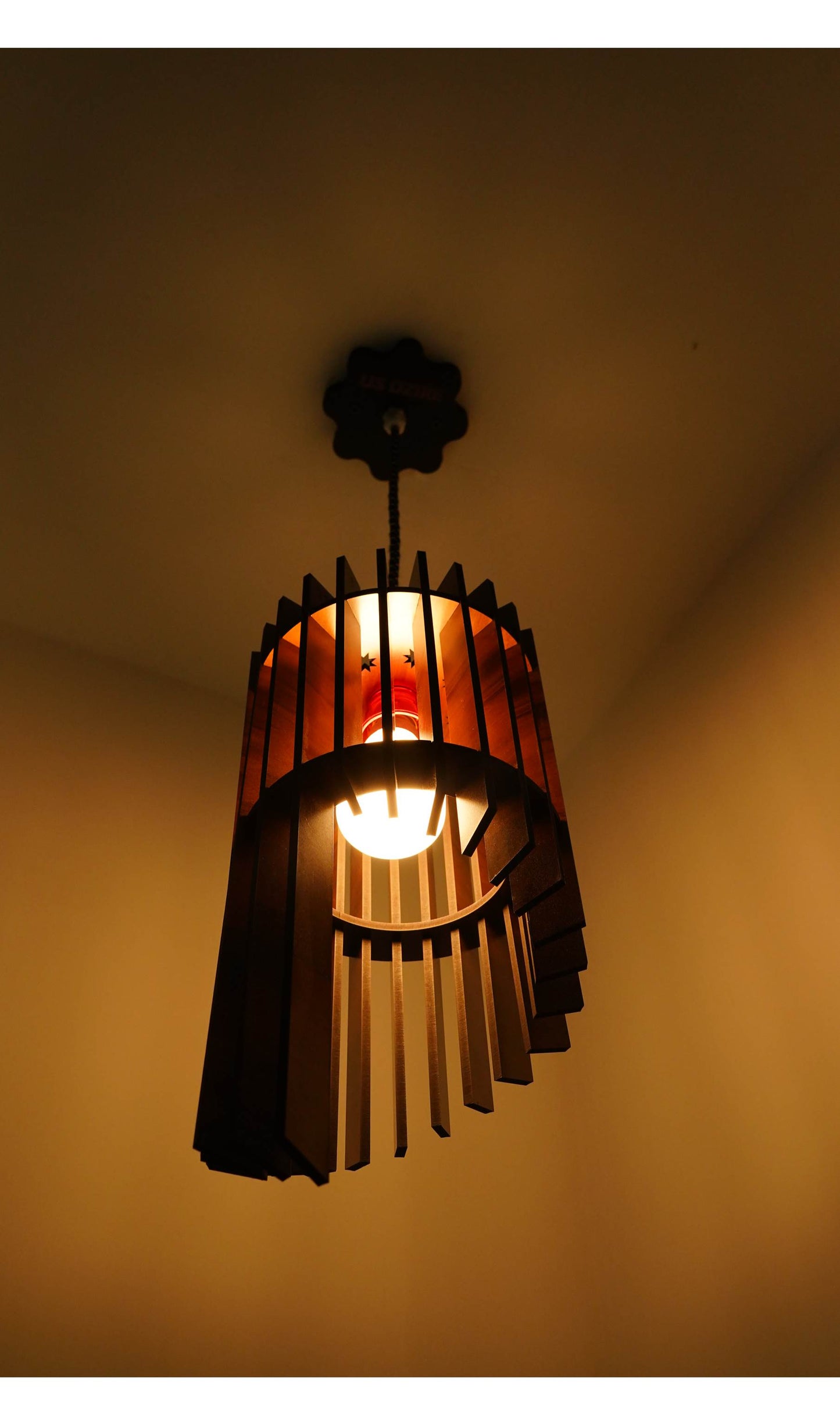 US DZIRE 431 Wooden Ceiling Pendant Light Shade  Chandelier Style.