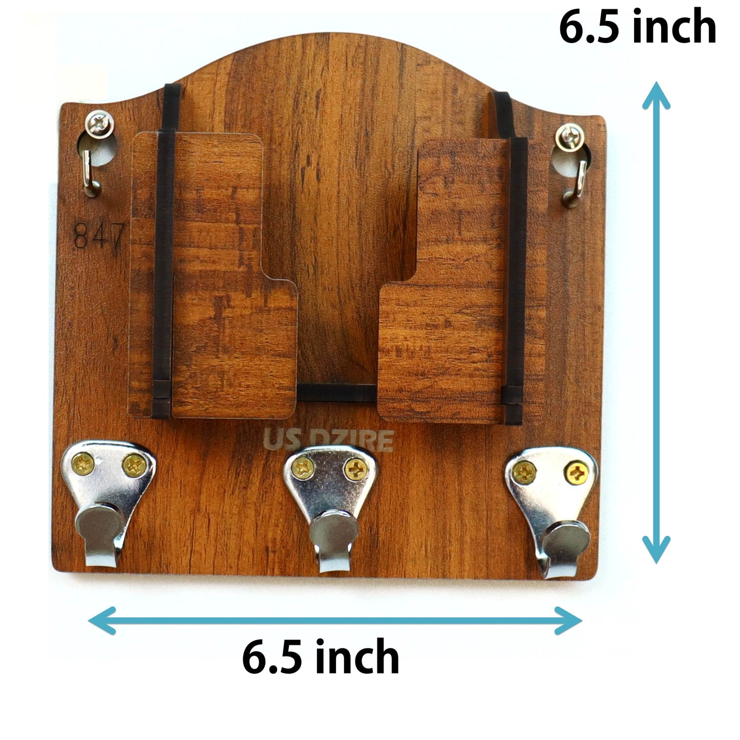 US DZIRE™ 2847 Decorative Key Hanger (Brown) Wood Key Holder