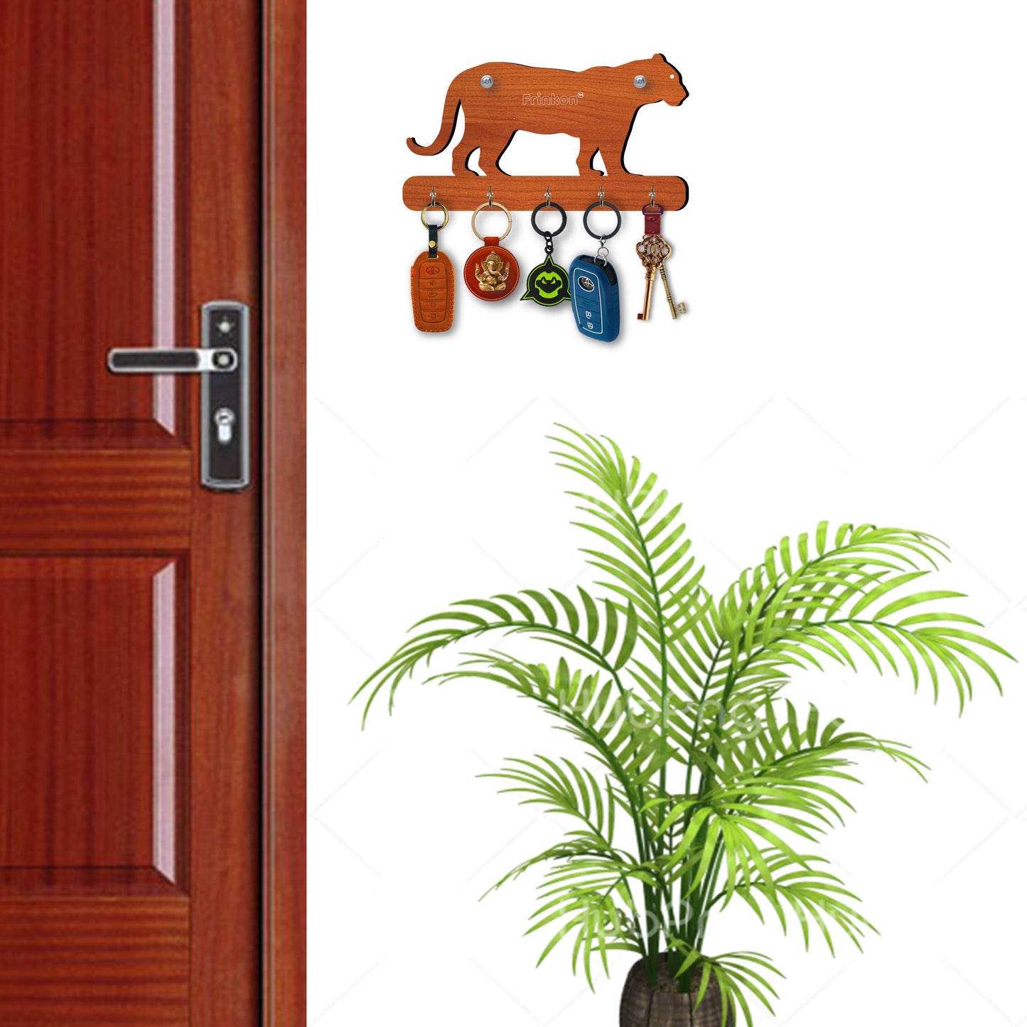 US DZIRE™5501 Decorative Key Hanger (Brown) Wood Key Holder