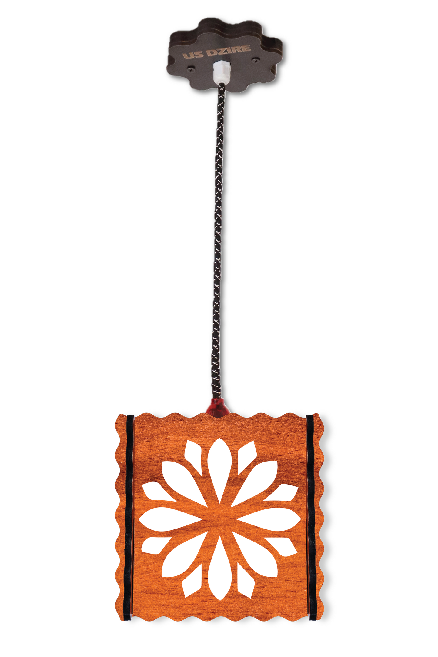 US DZIRE ™569 Fancy Wooden Ceiling Lights,Hanging Lamps,( With Gold Bulb )Ceiling Lamp pendant lamp shade For Living Room,Bedroom,Lobby,office,Restaurant,Dining Hall,Home decoration,Study Room Pendants Ceiling Lamp  (Brown)
