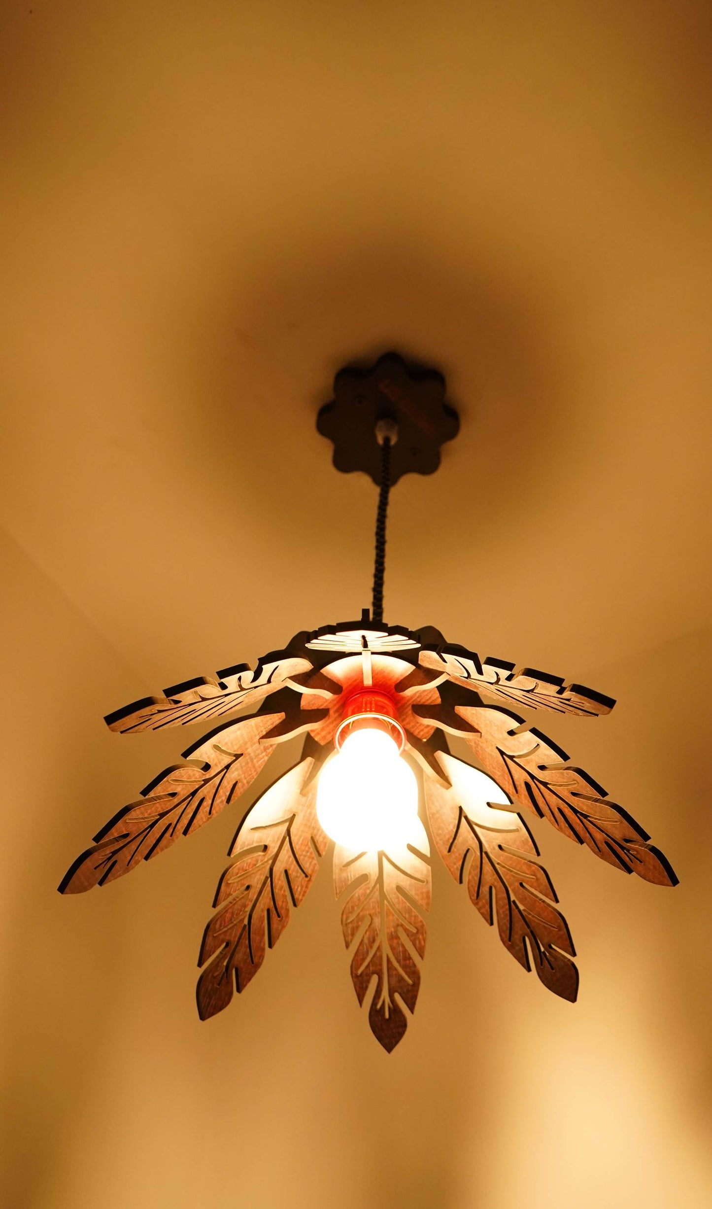 US DZIRE 158 Wood Ceiling Pendant Light Shade Hand Weave Chandelier Style.